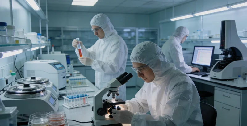 专业基因检测实验室内部工作场景