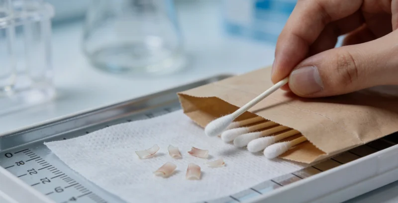 医生在诊室与患者沟通复杂感染病