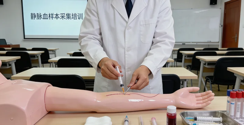 上海妇幼保健院护士为孕妇采集耳