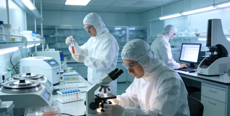 实验室技术人员正在操作精密的P