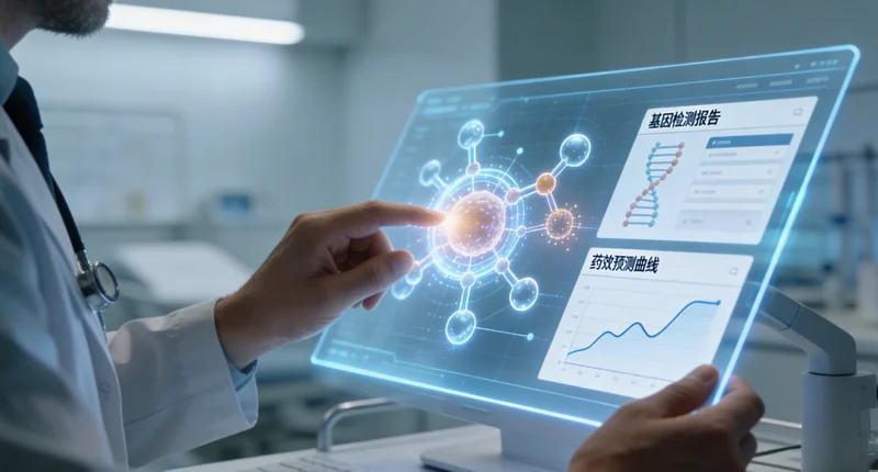 高科技基因测序实验室内部工作场