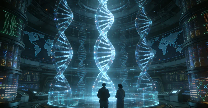 高科技基因测序实验室内部工作场