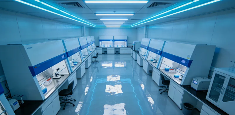 科研人员在生物安全柜内进行核酸