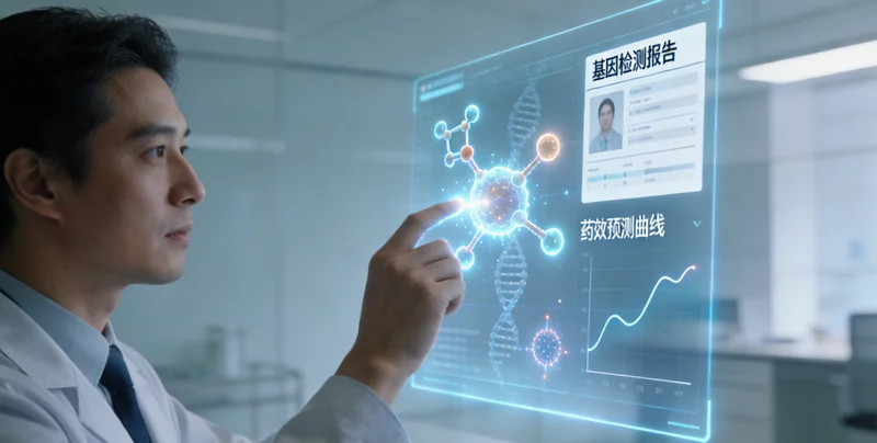 高科技基因测序实验室内部工作场