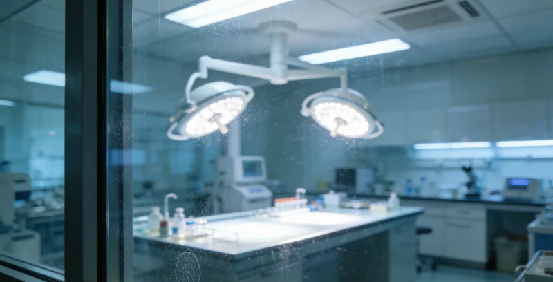 高科技实验室内部，测序仪运行与