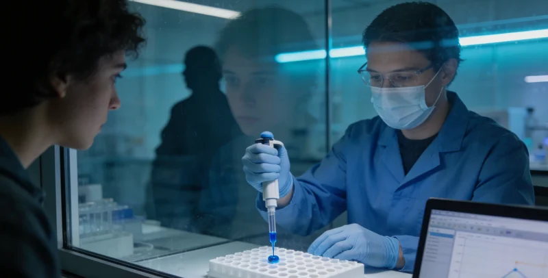 宁德本地实验室内景,技术人员正