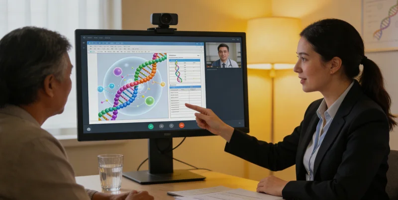 梅州家庭与医生共同查看基因检测