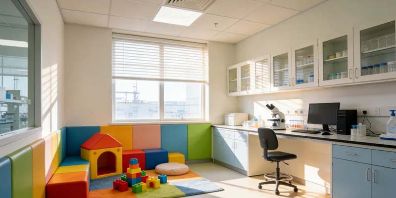 一个三口之家在晴朗的冬日户外愉