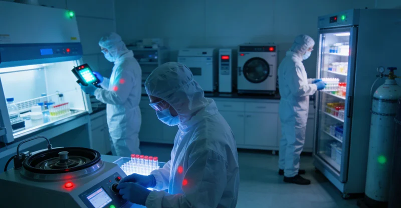 一位医生正在电脑前专注分析复杂