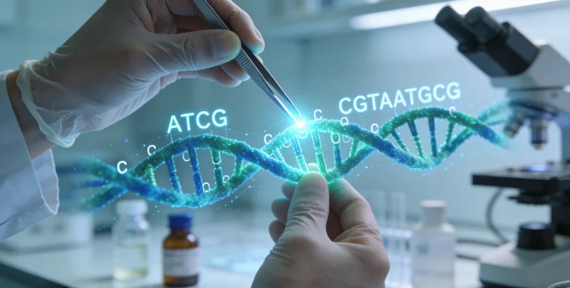 高科技基因测序实验室内部工作场