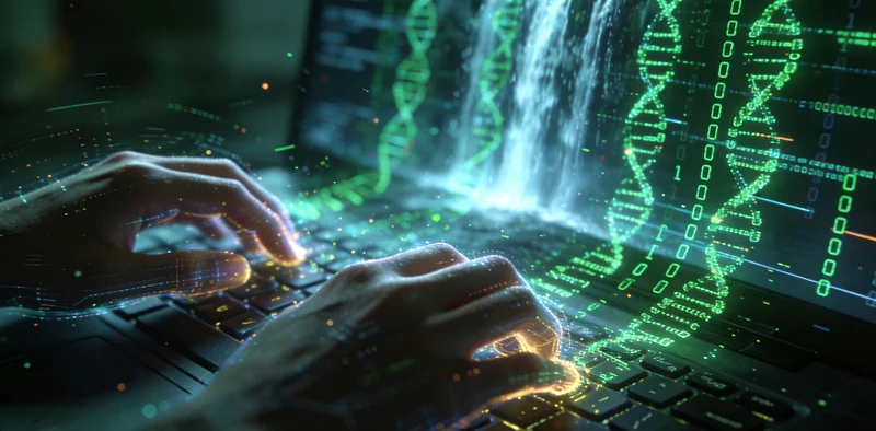 一位医生在实验室里查看基因测序