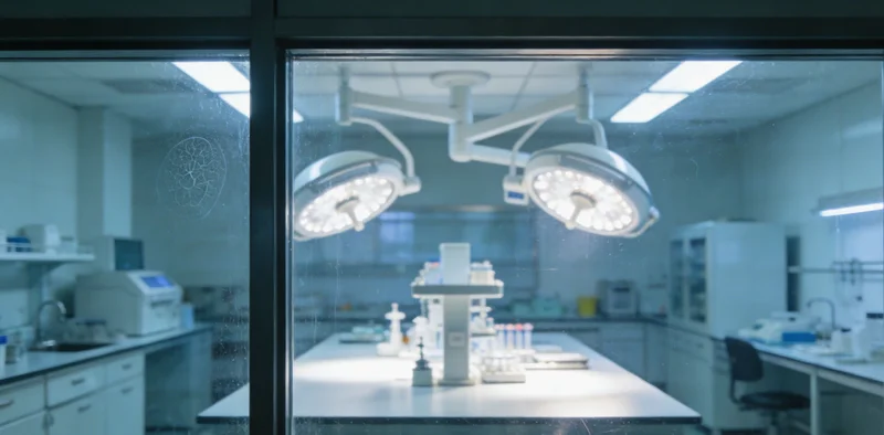 技术人员在分子实验室内进行基因