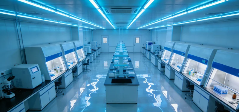 实验室内，技术人员正在操作精密