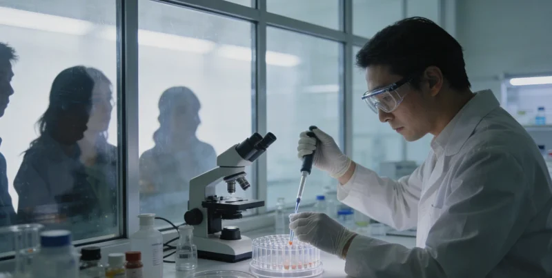 实验室内精密PCR仪器正在运行