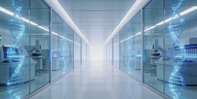 展示从采血到生成检测报告的简化