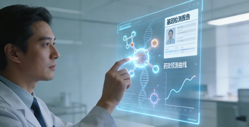 玉林家庭共同查看并讨论基因检测