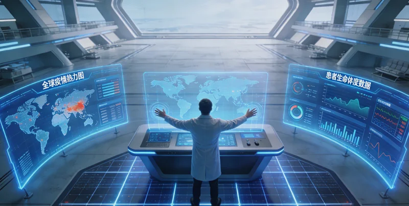 高科技基因测序实验室进行数据分