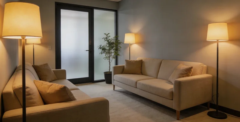 医生在诊室内与患者家属进行病情