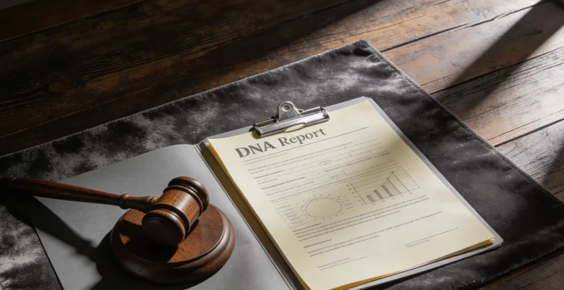 医生在办公室向患者家属解读检测