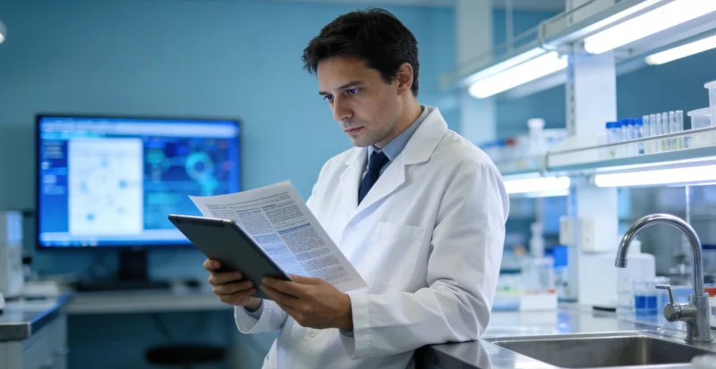 高科技基因测序实验室内部工作场