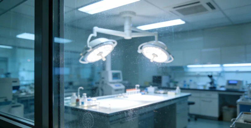 传统微生物培养皿与显微镜,展示