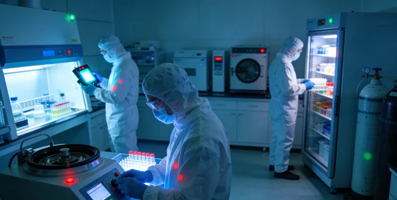 基因测序仪正在进行高通量测序，