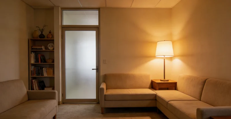 健康顾问与用户家庭坐在一起，详