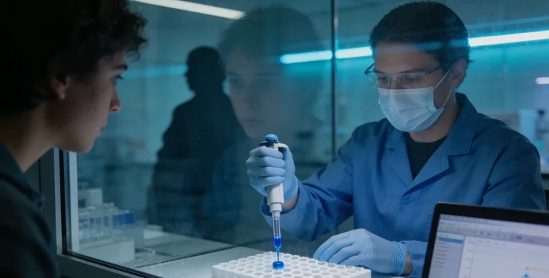 一位医生正在实验室操作精密的检