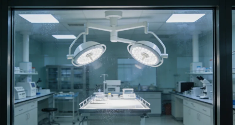 一位医护人员正在实验室中操作精