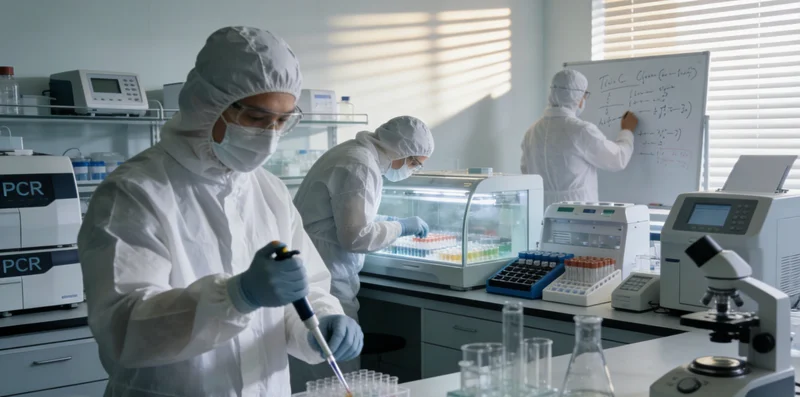 实验室内技术人员正在进行PCR