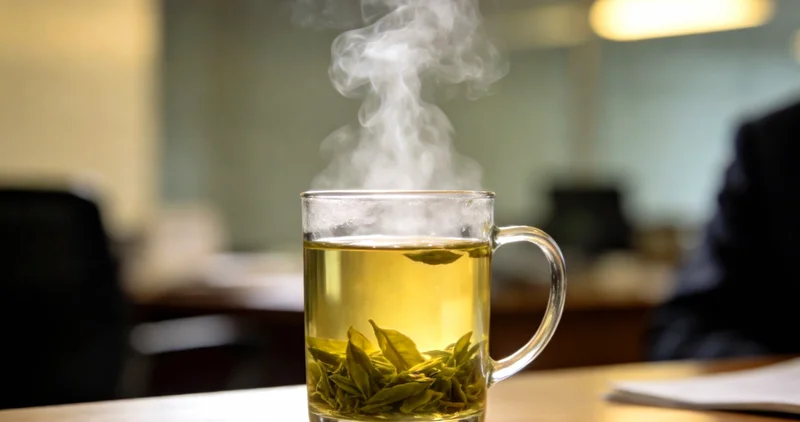 专业医生在诊室中,用手指着电脑