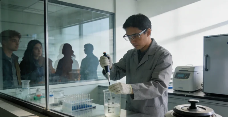 实验室技术人员正在进行样本制备