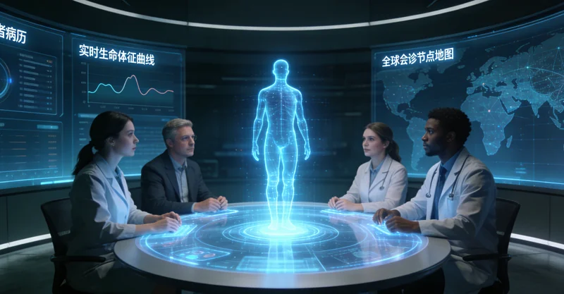 保山家庭在咨询室与医生沟通基因