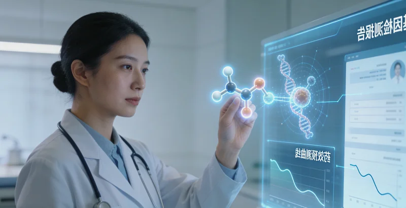 海阳患者家属查看基因检测报告并