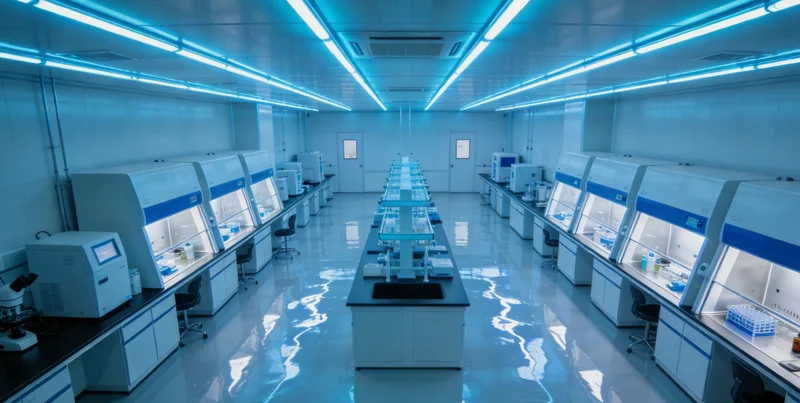 实验室人员进行基因检测分析的场