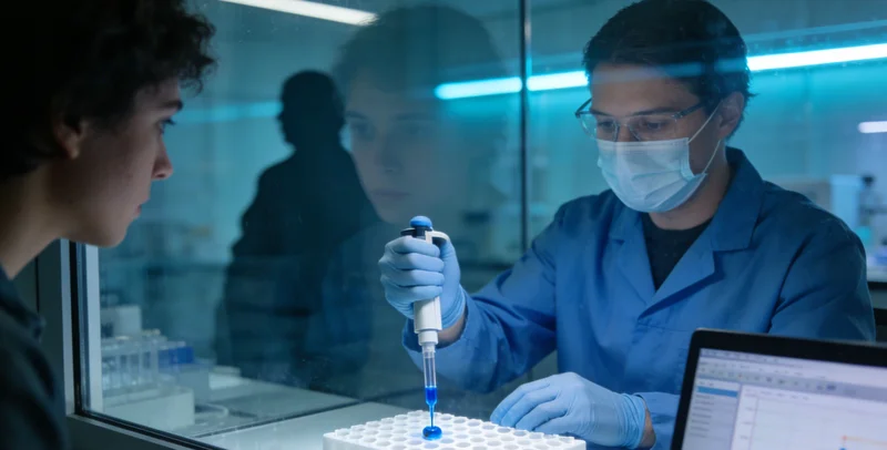 一位医生在基因检测实验室内专注