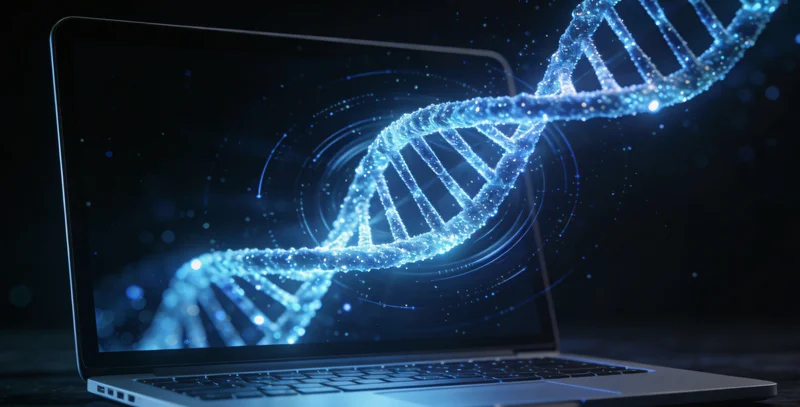 象征基因与科技的发光DNA双螺