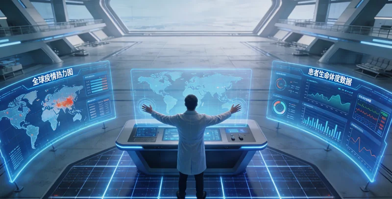 高科技基因测序实验室内部工作场