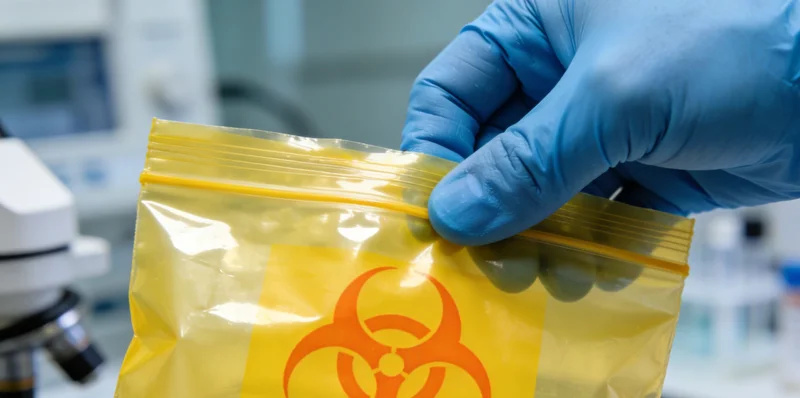 医生正在分析腹腔积液检测报告,