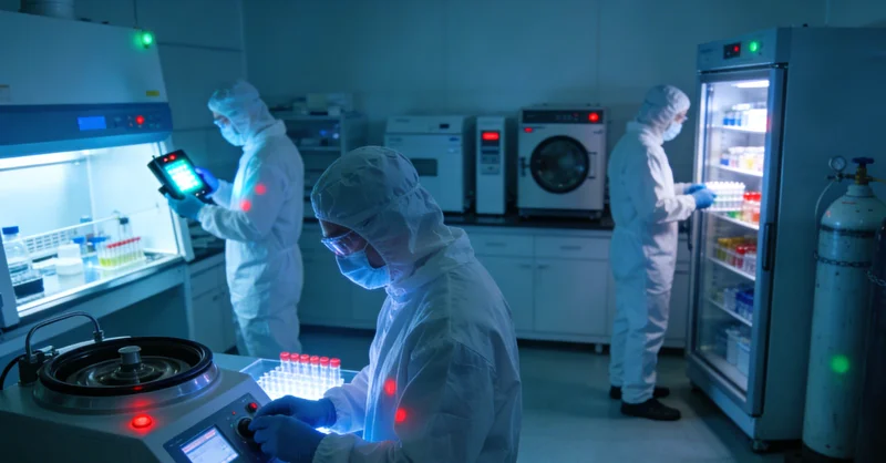 实验室技术人员正在进行基因测序