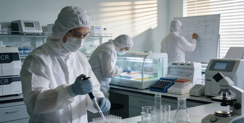 实验室技术人员正在操作设备进行