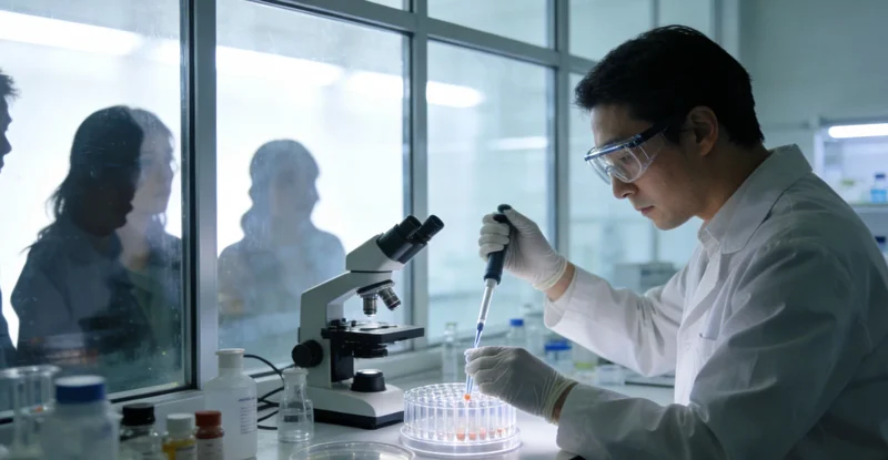 实验室技术人员正在进行PCR扩