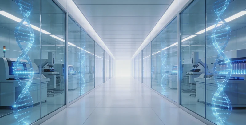 医生在诊室内向咨询者解读基因检