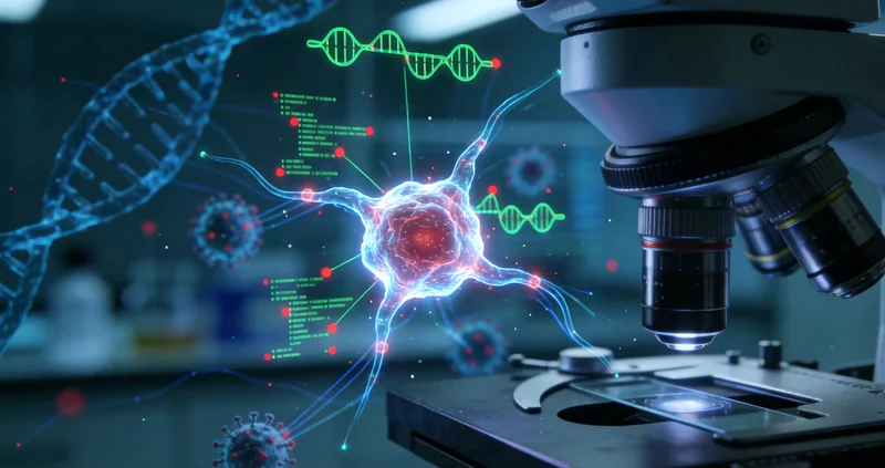 高科技基因测序实验室内部工作场