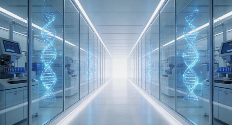 医生在诊室内向咨询者讲解细菌基