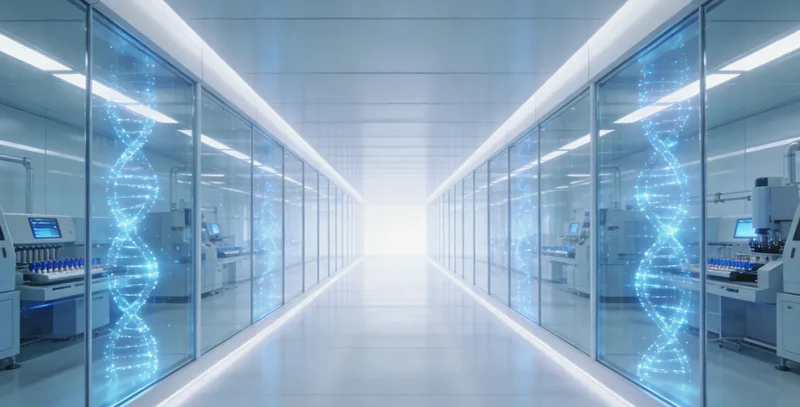 象征希望的光线穿过代表精准医疗