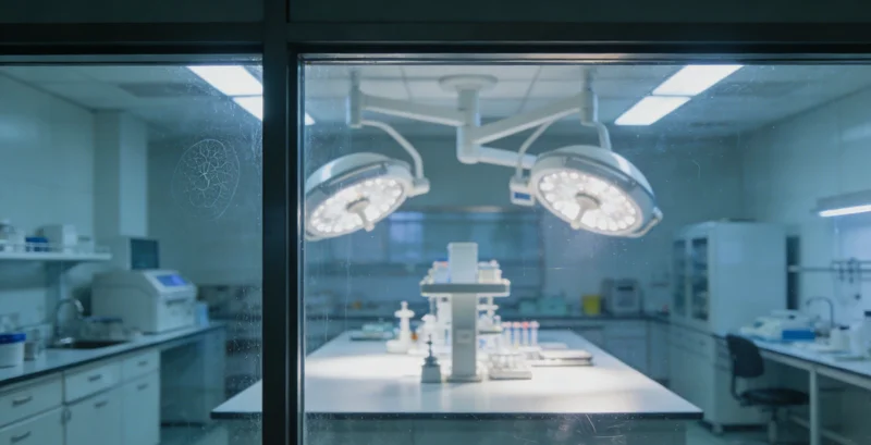 科研人员通过显微镜观察微生物样