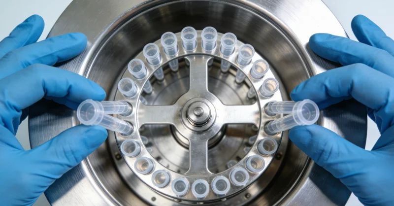 医生正向患者家属展示并解释基因