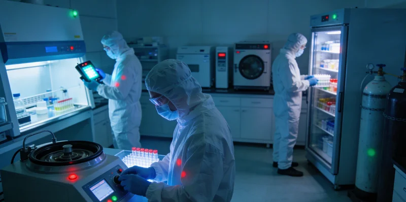 医生在办公室内,手持一份详细的