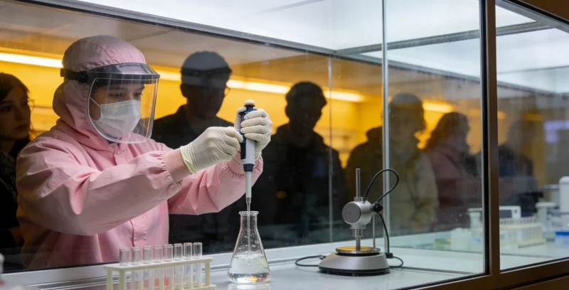 医院实验室内部检验设备工作场景